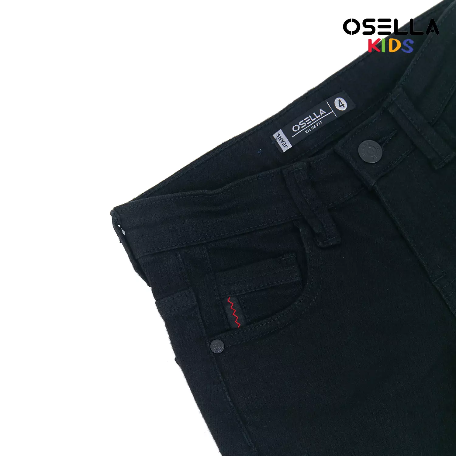 [NEW] Osella Jaden Slim Fit Long Denim Pants In Black 228O500143 | Celana Panjang Jeans Anak Laki Laki