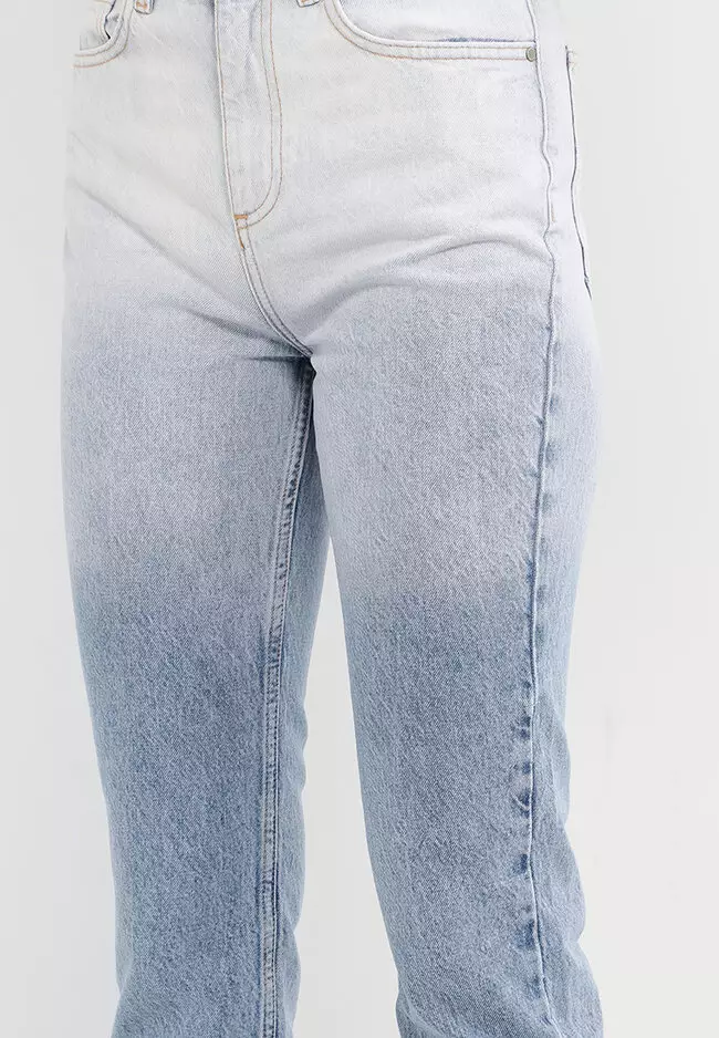 Straight Cropped Degradé Jeans