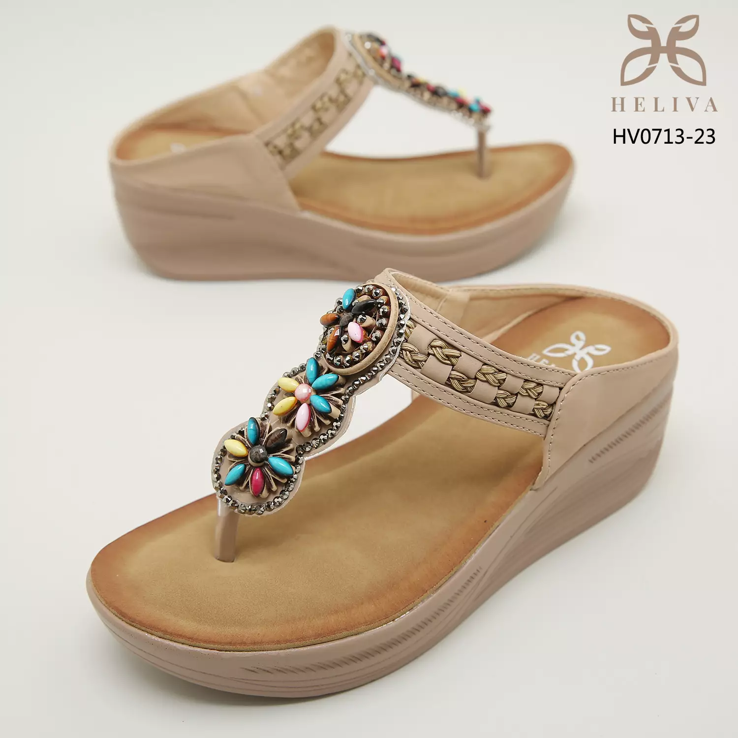 Heliva Adela Sandal Wedges Suede Accessories Jewerly