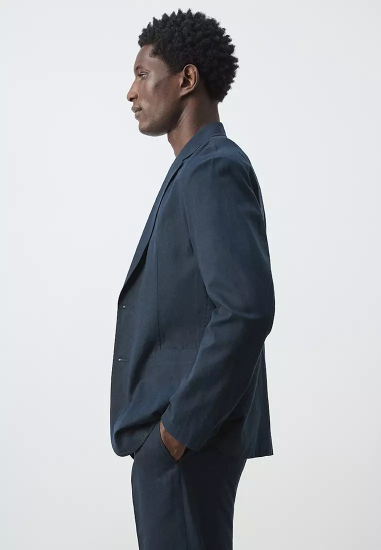 Slim-Fit Suit Jacket Made From A Linen-Lyocell Blend