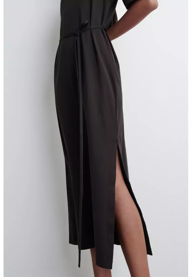 BELTED MIDI T-SHIRT DRESS