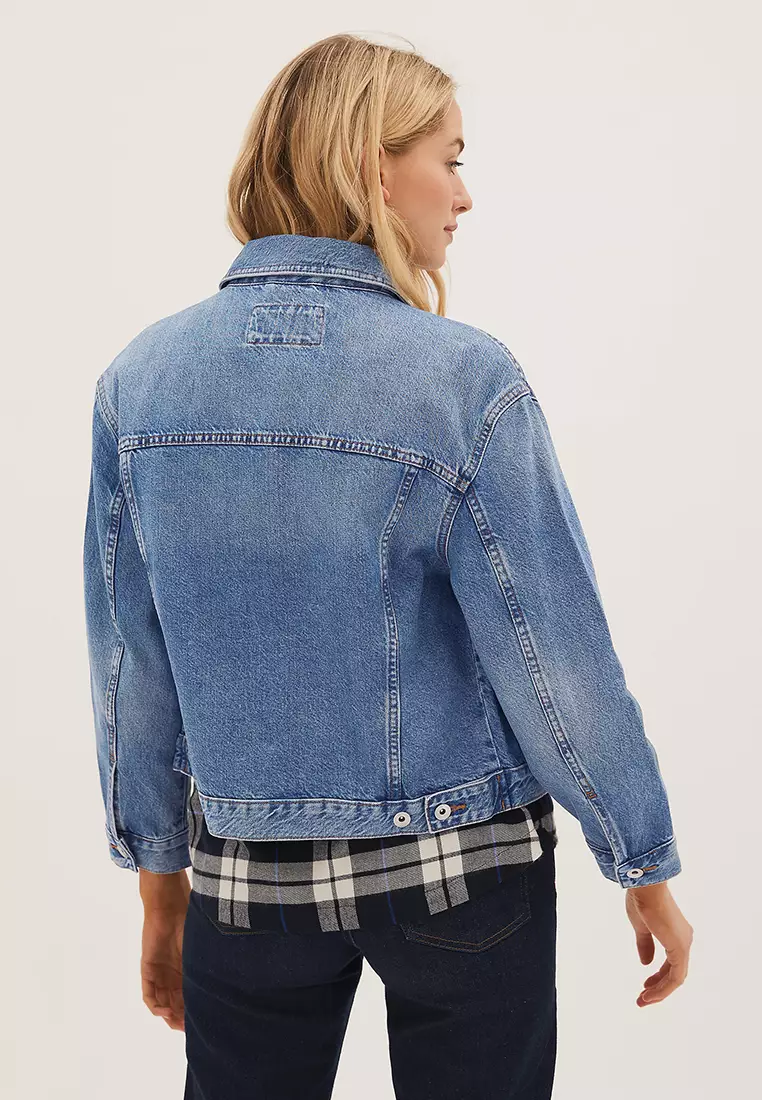 Pure Cotton Denim Oversized Jacket
