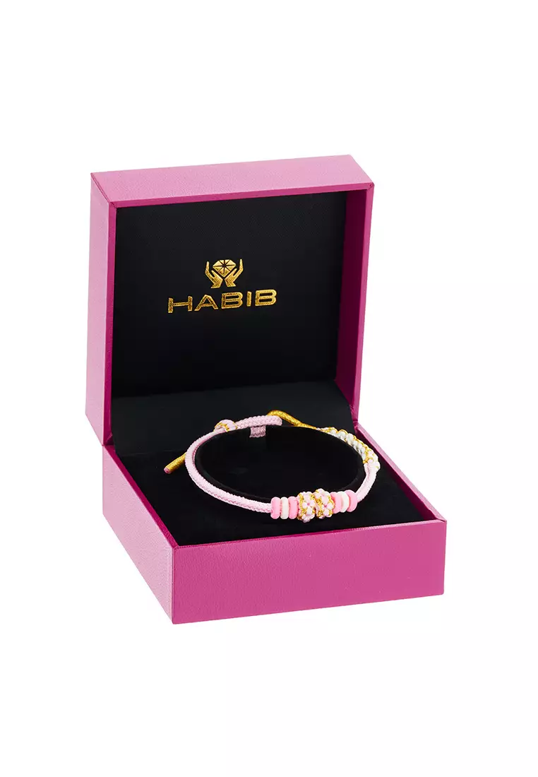 HABIB x Didi & Friends | Adjustable 999/24K Gold Charm Cord Bracelet (Ribbon) CHW000071225