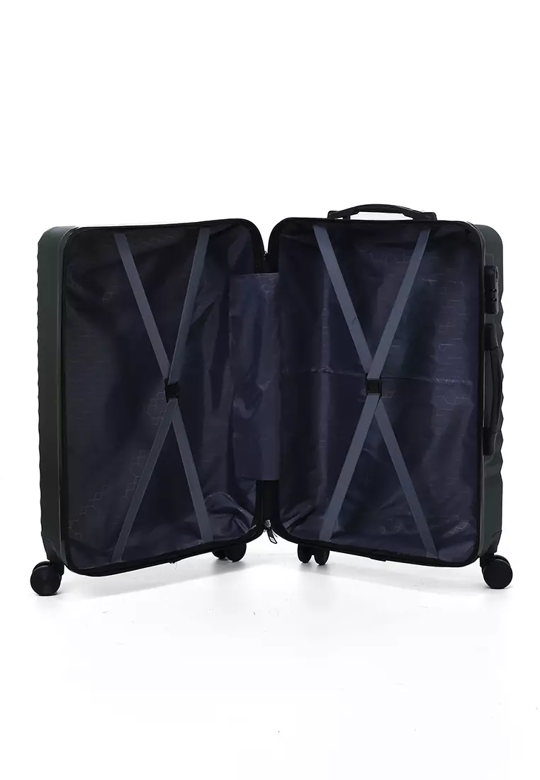 Austin Koper Unisex Size 24 Inch Travel Bag Large Compartment Material Fiber ABS ORIGINAL - Dark Green