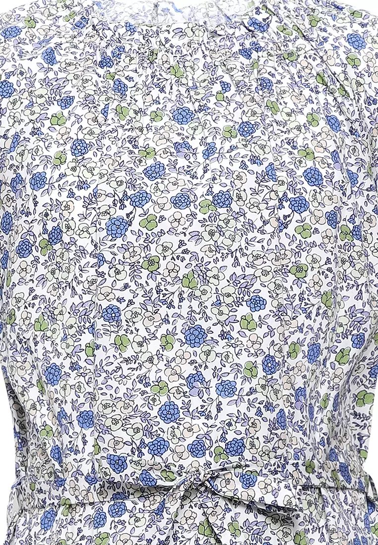 Pito Dito Girl Catalunya Dress Pendek Anak Multicolor Motif Bunga - Size 14