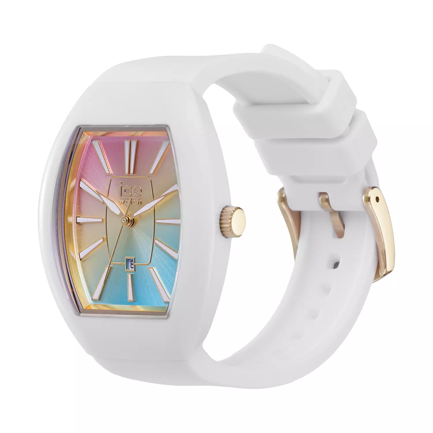 Jam Tangan Wanita Ice Watch ICE Boliday Dome - White Sunset Rainbow 35mm [024035]