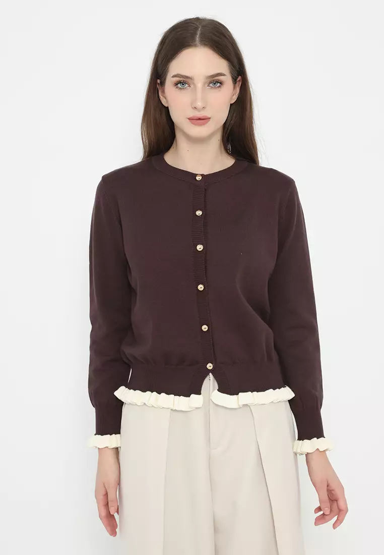 Ruffle Premium Knit Blouse