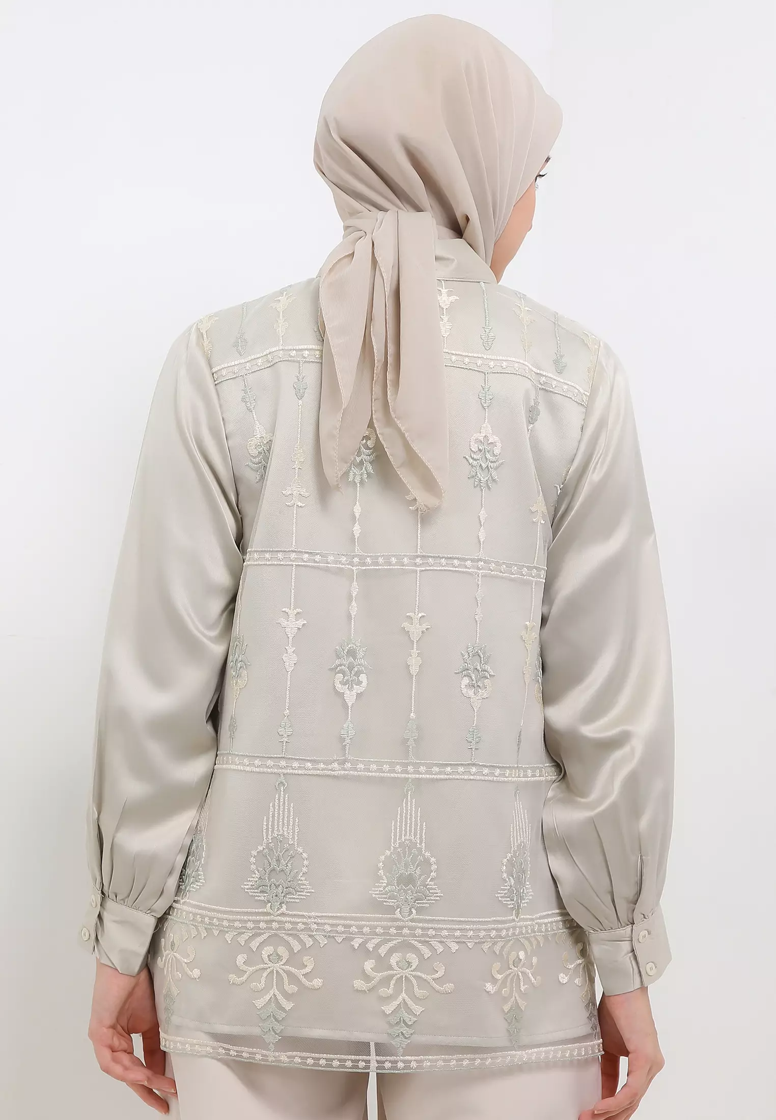 MFMW Givillia Atasan Blouse Brukat Sage