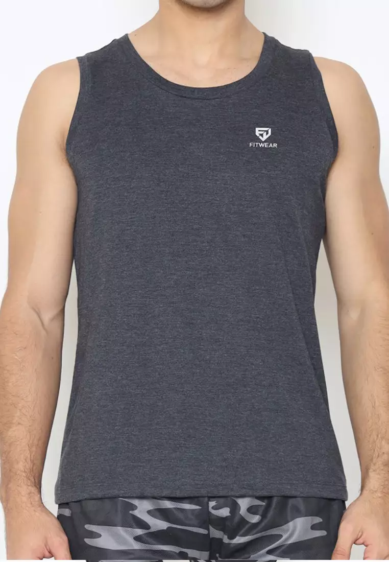 Fitwear - Muscle Tee Pria Grifton Plain - DARK GREY