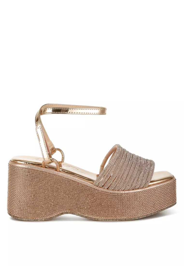 Womens Sandals Lace Up Rhinestone Platform Sandals Buy