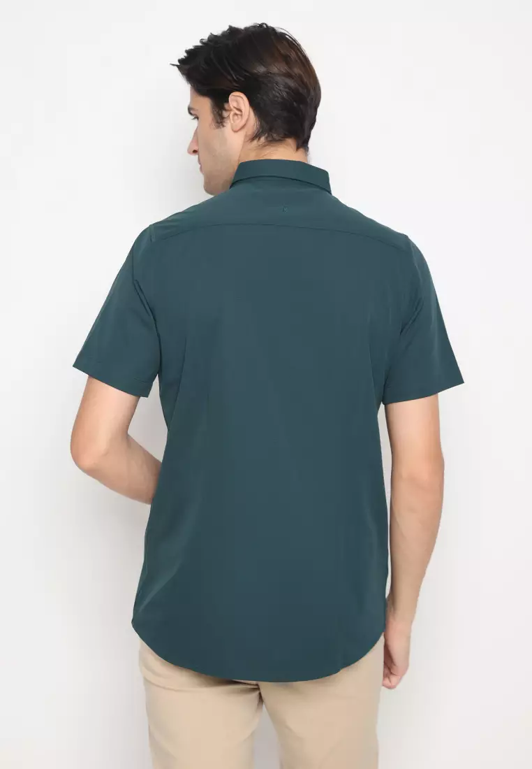 Jobb Elton Kemeja Pria Lengan Pendek Slim Fit Hijau