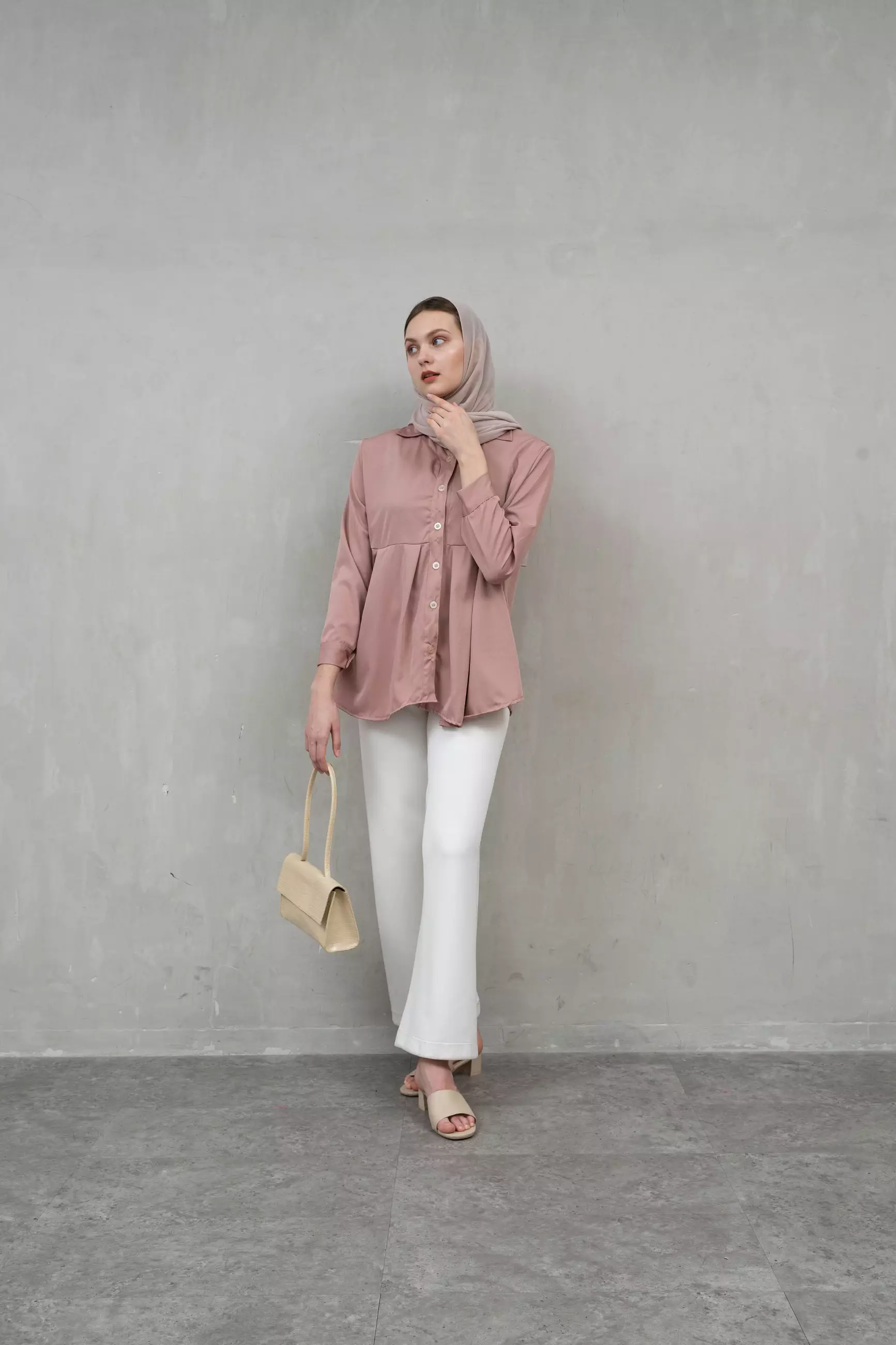 Houseofcuff Mars Top in Nude Kemeja Wanita