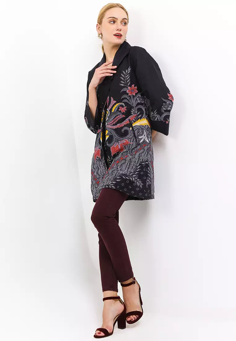Tunik Batik Nala Black Premium Slimfit Elegant