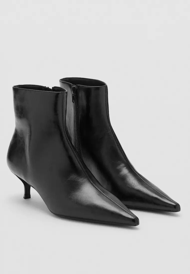 Buy Mango Kitten-Heel Pointed-Toe Ankle Boots Online ZALORA Malaysia