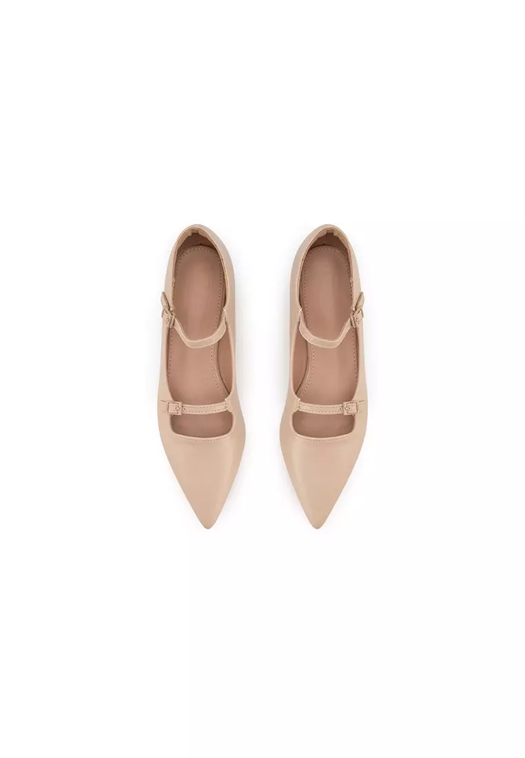 MARY JANE POINTED TOE FLAT 雙帶尖头瑪莉珍鞋