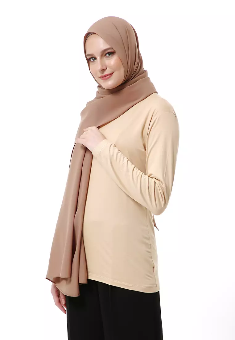 Marit Pashmina Syari Polos Muslimah Wanita Premium High Quality -  Ovaltine