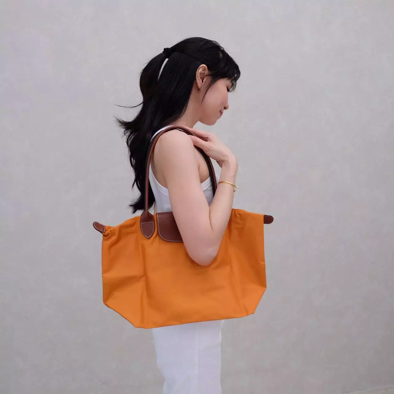 Le Pliage Original Small Long Handle Orange