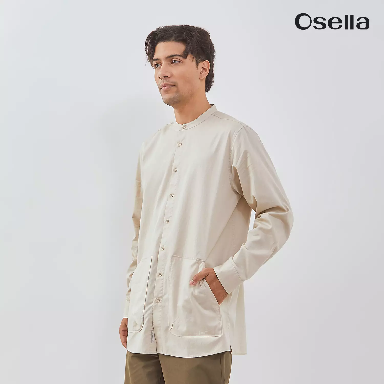 Osella Azlan Long Sleeve Tunic 103T660138 | Kemeja Koko Lengan Panjang Pria