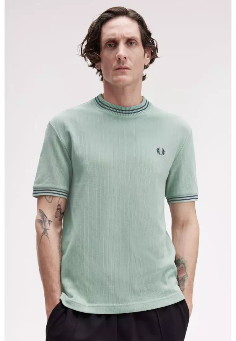 Fred Perry M8679 Ribbed Jersey T-Shirt (Bayleaf)