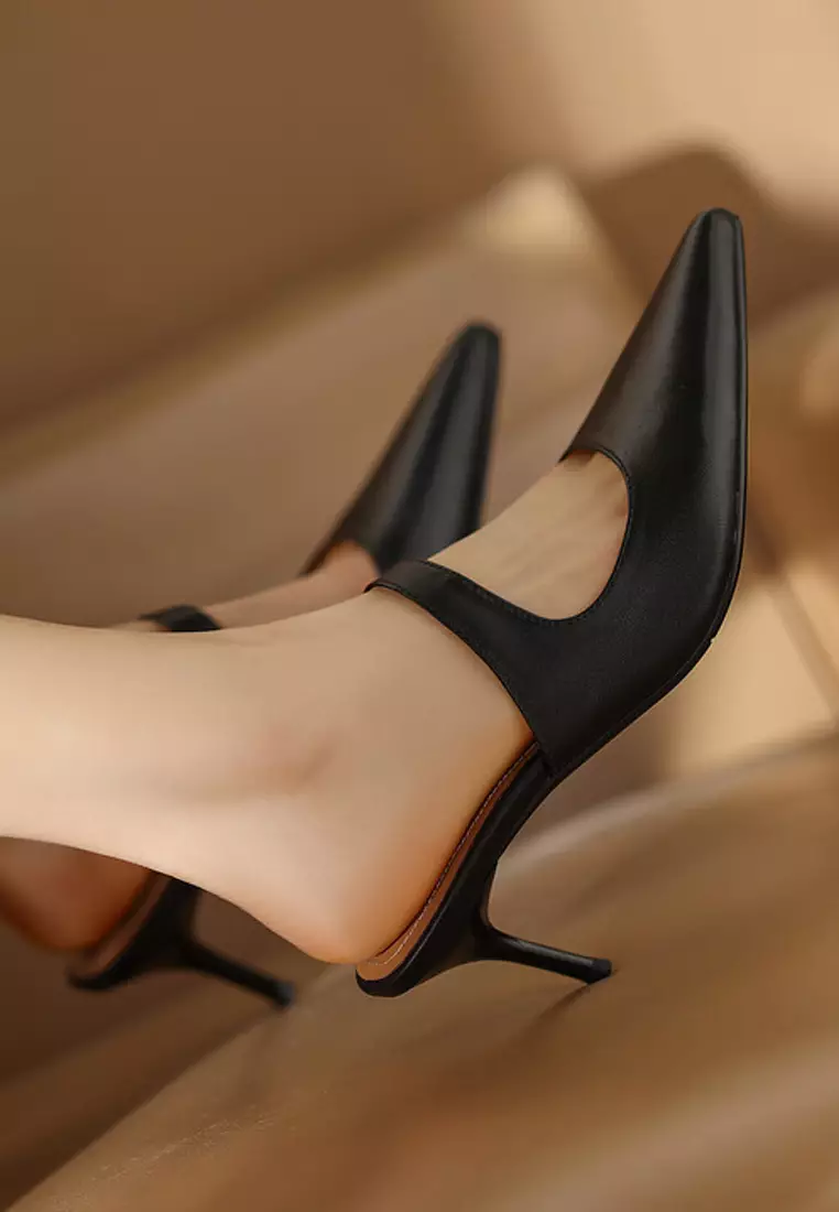 Buy Twenty Eight Shoes VANSA Top Layer Cowhide Mid Heel Sandals