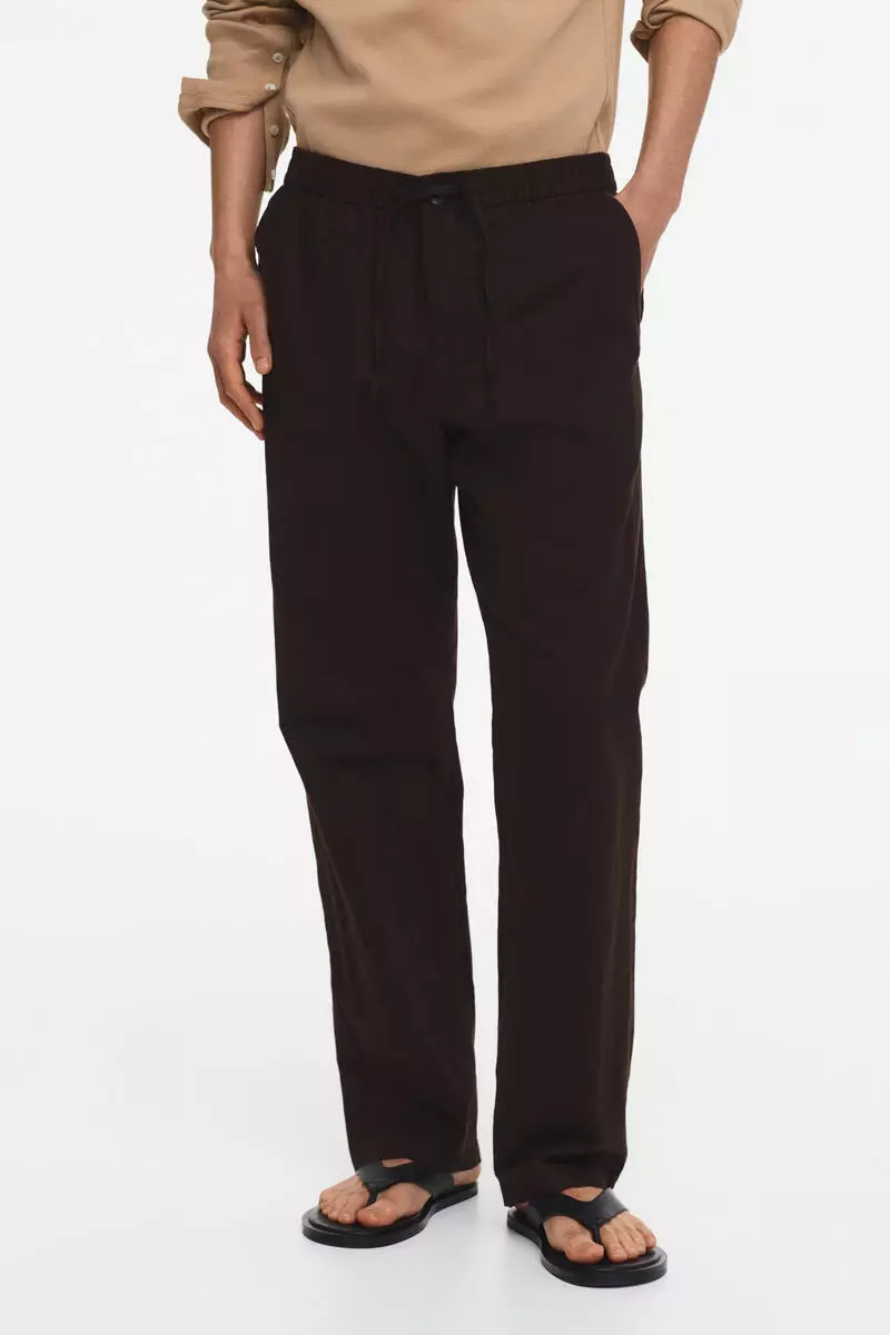 Regular Fit Linen-blend trousers