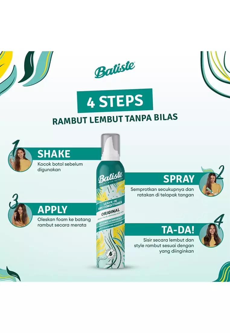 Batiste Dry Leave-In Conditioner Original 100 Ml (2er Pack) – Ohne Ausspülen, Mit Aloe Vera, Vegan, Für Trockenes Haar