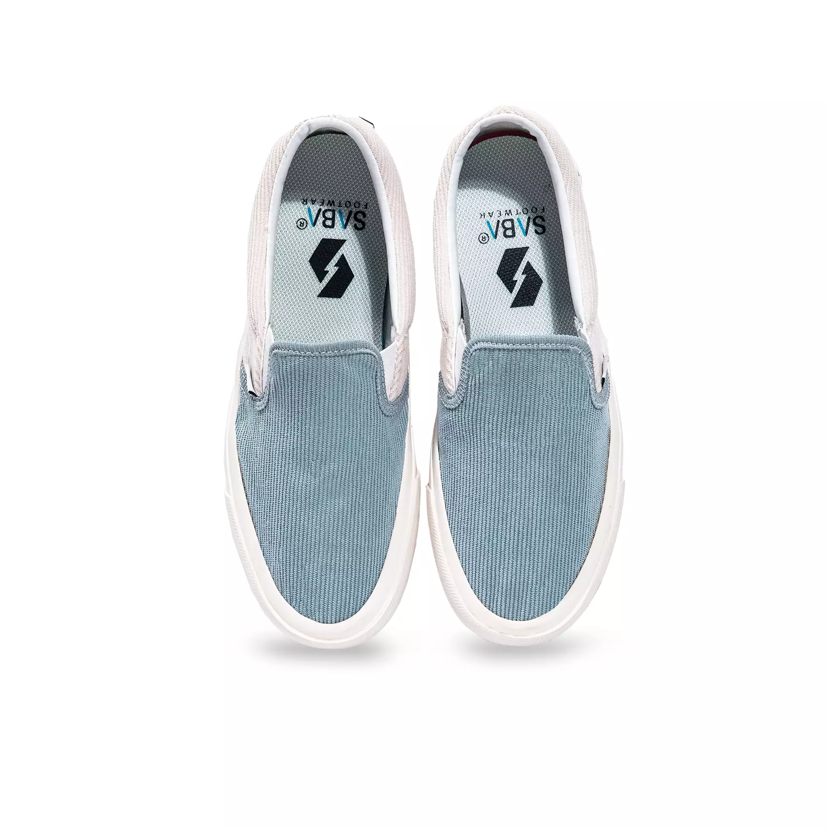 SABA Corduroy Slip On Half Blue White - Sepatu Sneakers Casual Pria Wanita CRD 51H