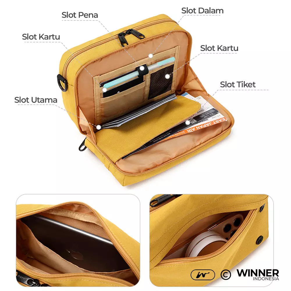 Tas Bahu Selempang Kecil Nylon Anti Air Wanita Korean Style Shoulder Sling Bag (T14-045-5505) - Toska