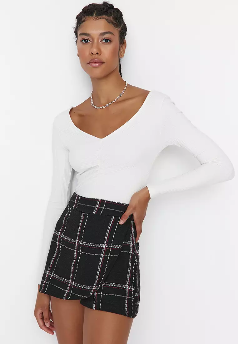 Buy Trendyol Plaid Skorts 2024 Online ZALORA Singapore
