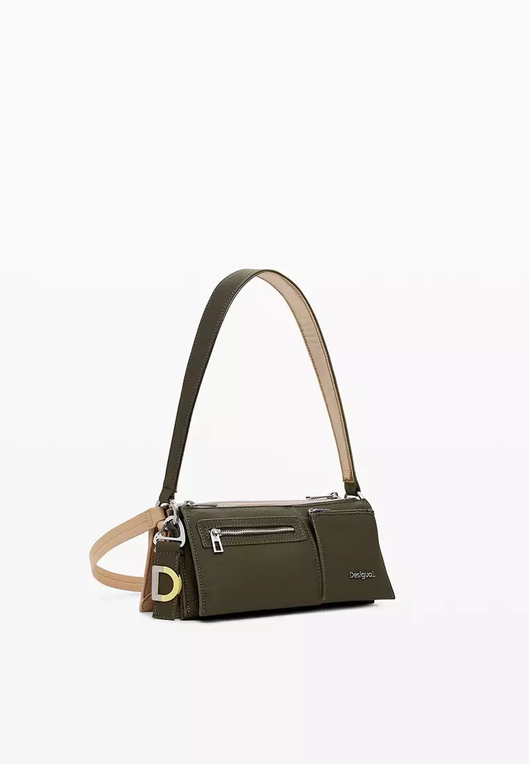 Small two-tone convertible bag