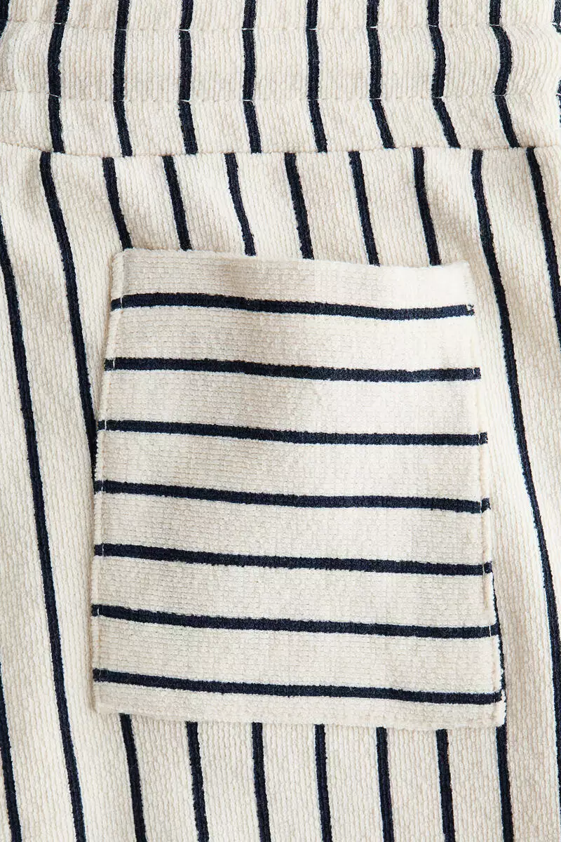 Textured jersey drawstring trousers