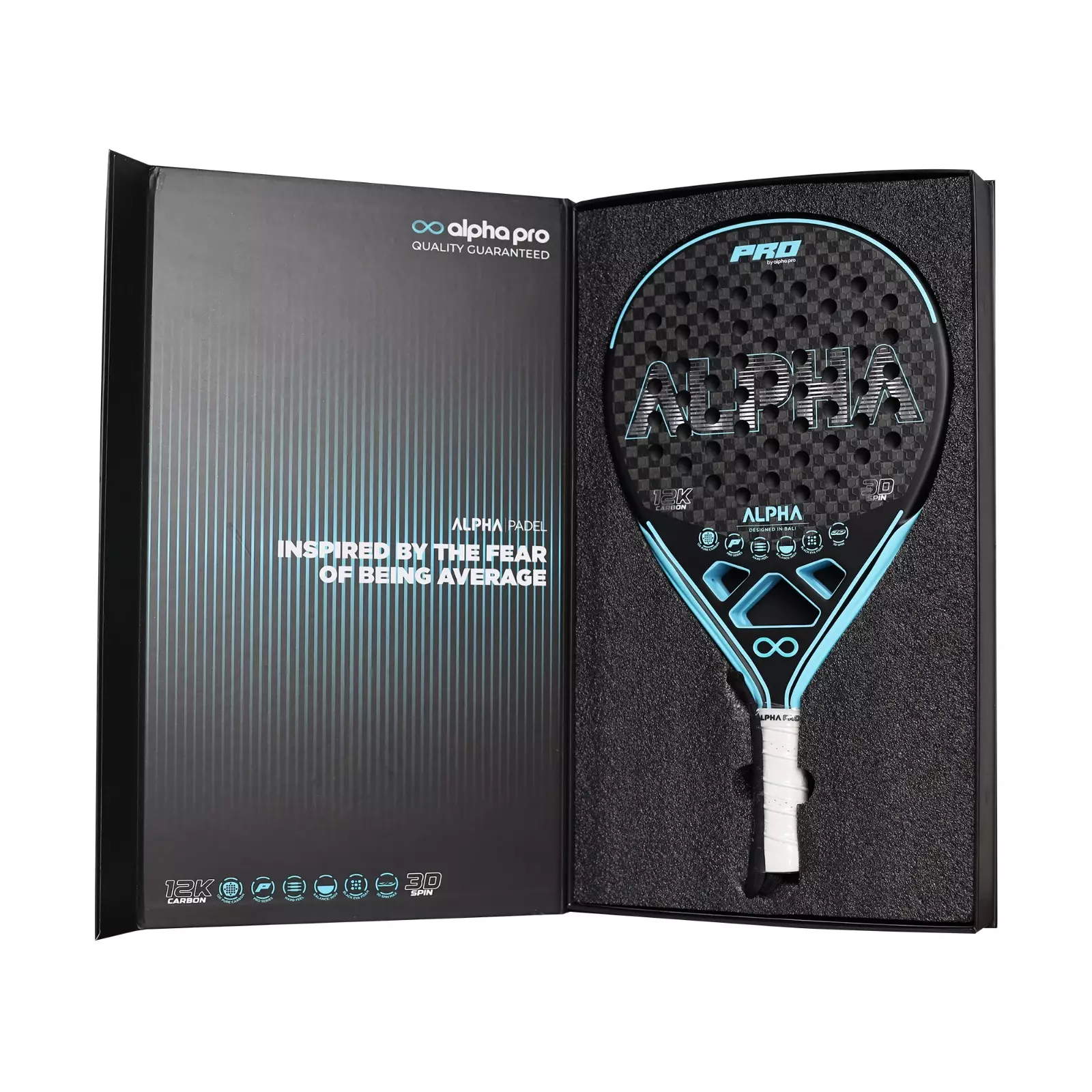 Raket Padel ALPHA Pro 350-380g Blue Black