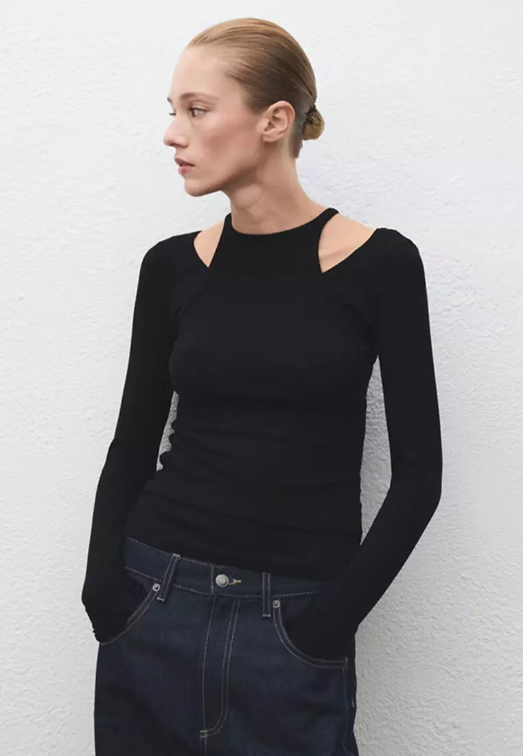 Ribbed Combined T-Shirt