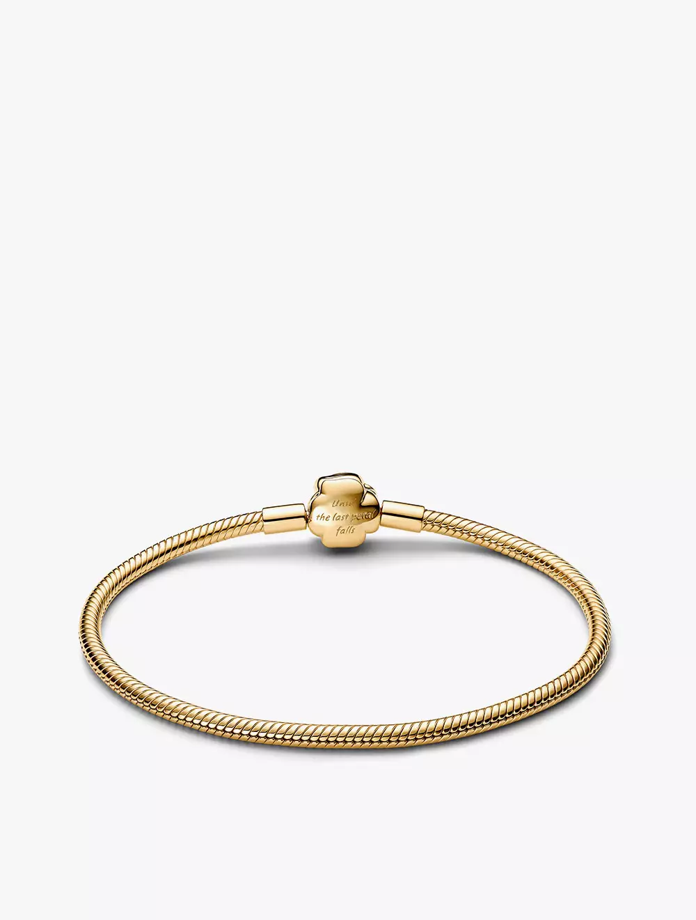 Disney Beauty & The Beast snake chain 14k gold-plated bracelet with rose clasp and holo glittery red enamel - 19