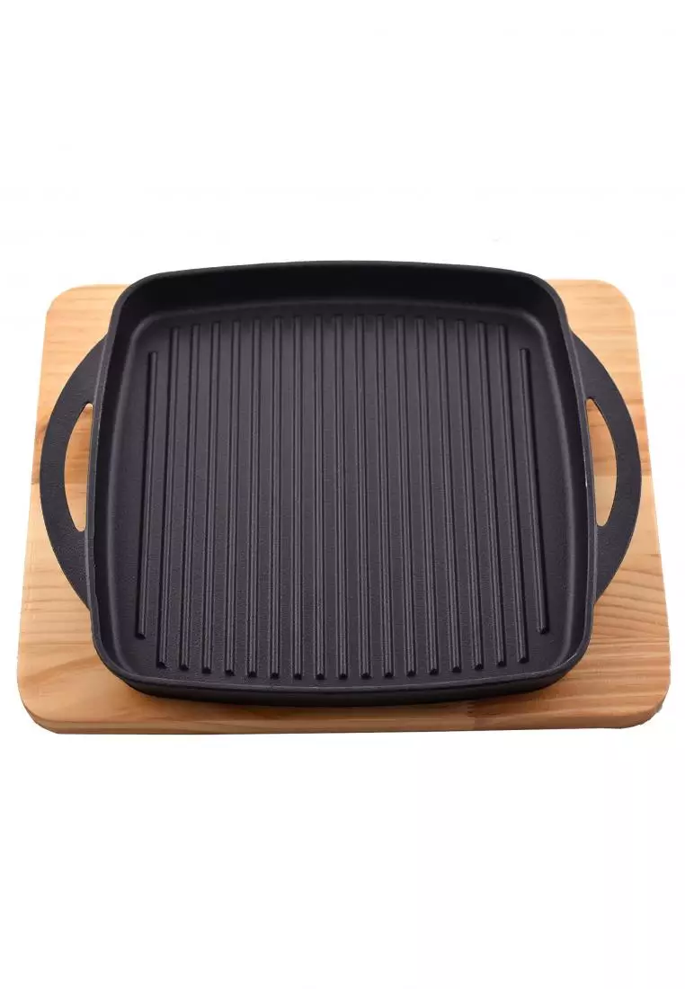 Sizzling Plate Square 26x26cm - Cast Iron Steak Plate Sizzle Griddle w –  Rampage City