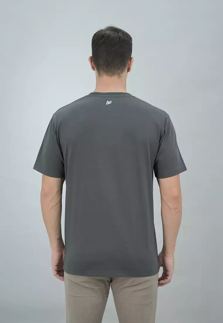 LGS Street - Kaos Casual Pria Lengan Pendek Motif Gambar Sablon Warna Abu-Abu Regular Fit - ST.30.H076.009.C