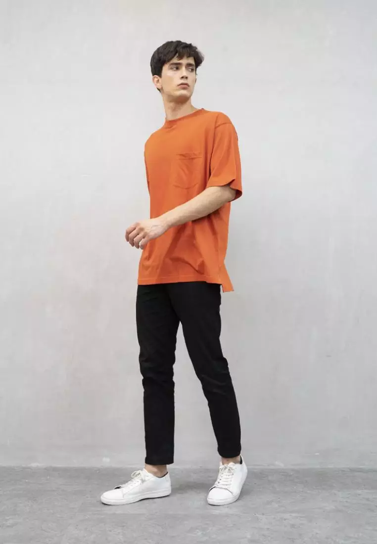 kaos oversized pria polos oversize shirt terracotta