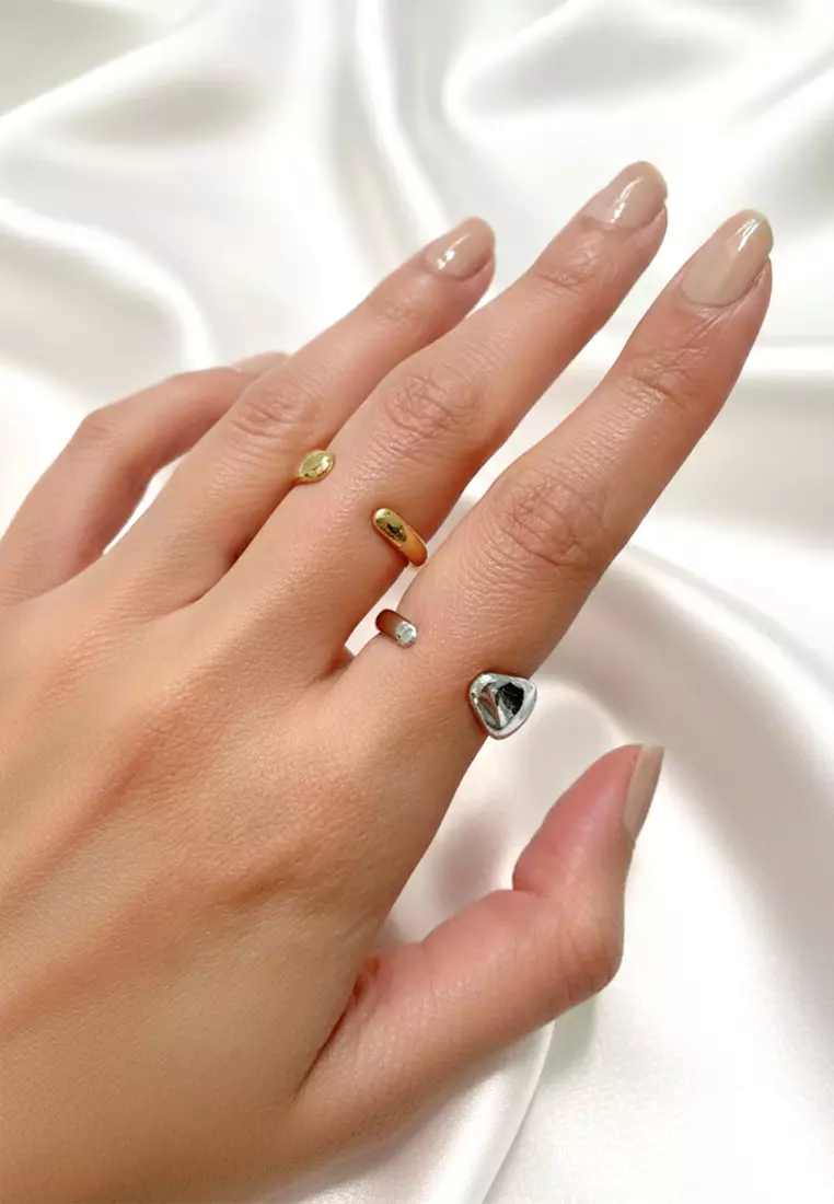 Elan Irregular Open Claw Gold Ring