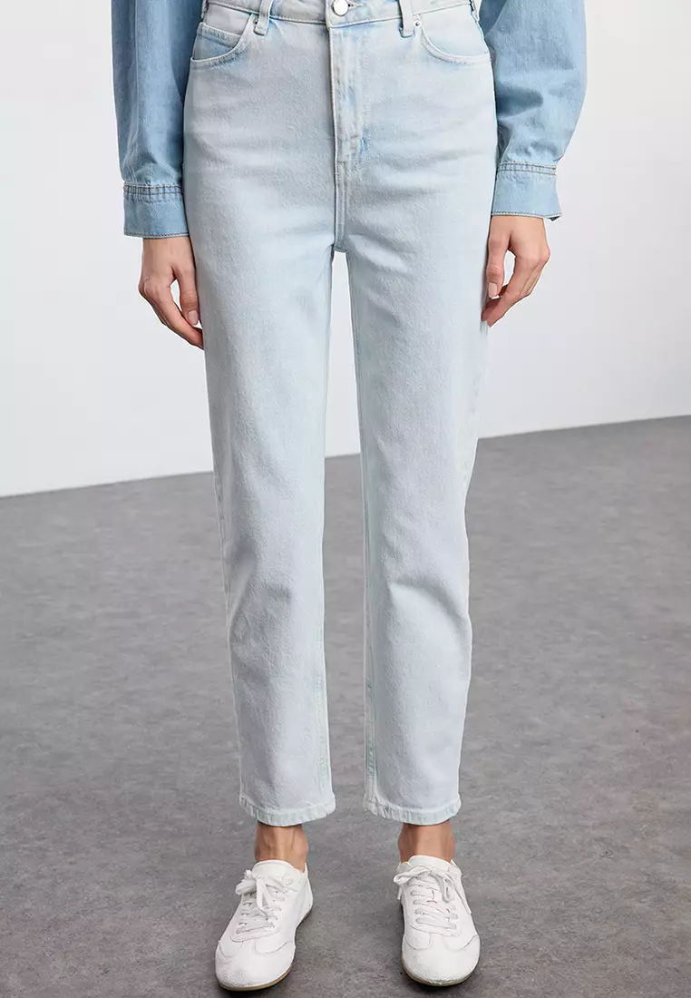 Buy Trendyol High Waist Slim Mom Jeans 2025 Online ZALORA