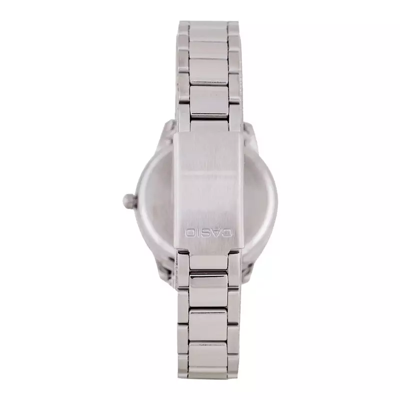 Jam Tangan Wanita Casio General LTP-1303D-7BVDF LTP1303 LTP-1303D Ladies White Analog Dial Stainless Steel Band