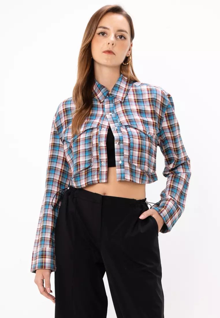 Buy ASOS Design Festival Cropped Check Shirt 2025 Online ZALORA