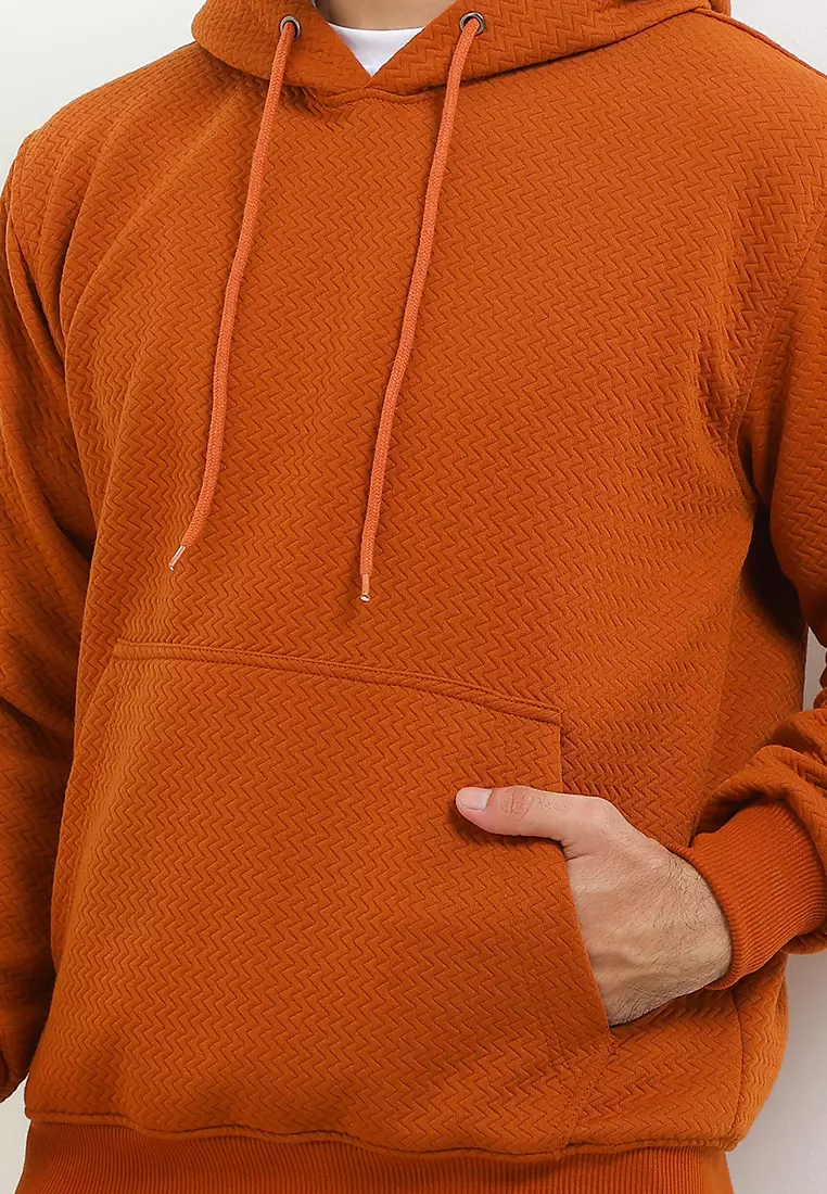 SYZLO Jaket Hoodie Sweater Maze Cotton Fleece - Camel