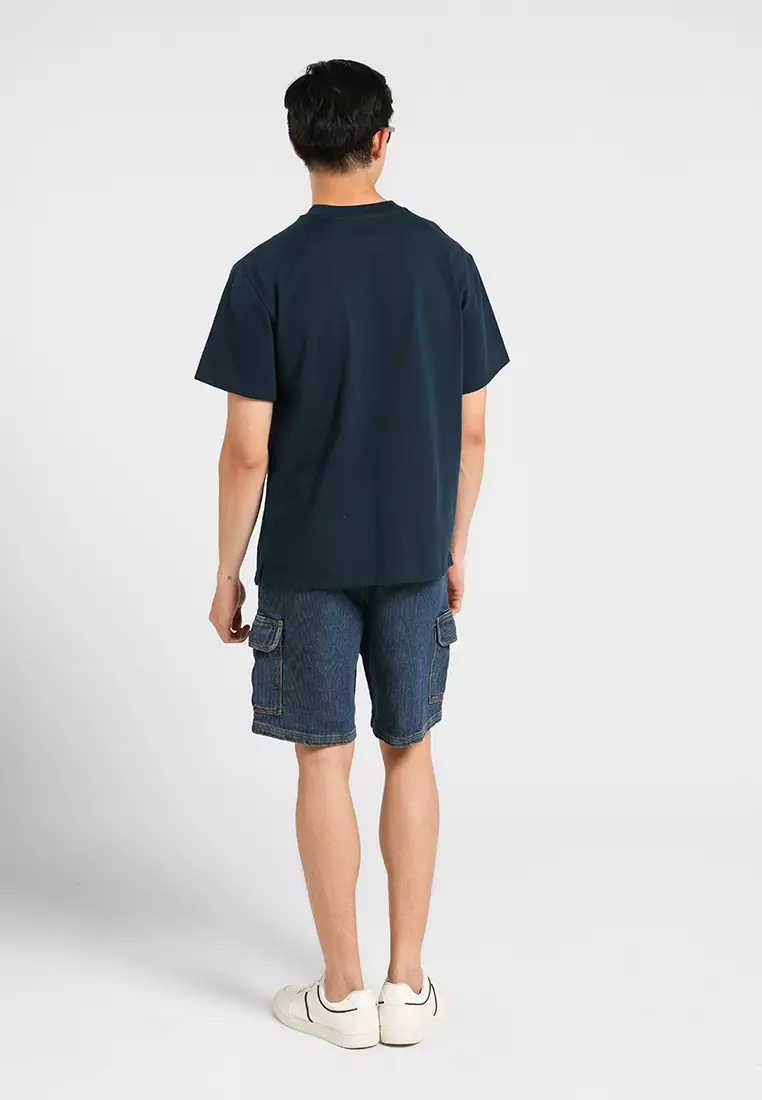 MANZONE - Kaos Lengan Pendek Pria Stan 05 Relaxed fit - Navy Colour Navy