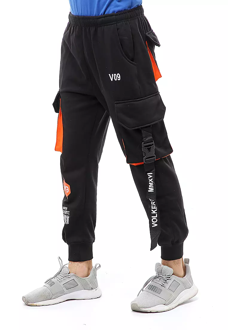 Locko Long Pants Celana Jogger Pria Stylish Design Material Fleece ORIGINAL - Black