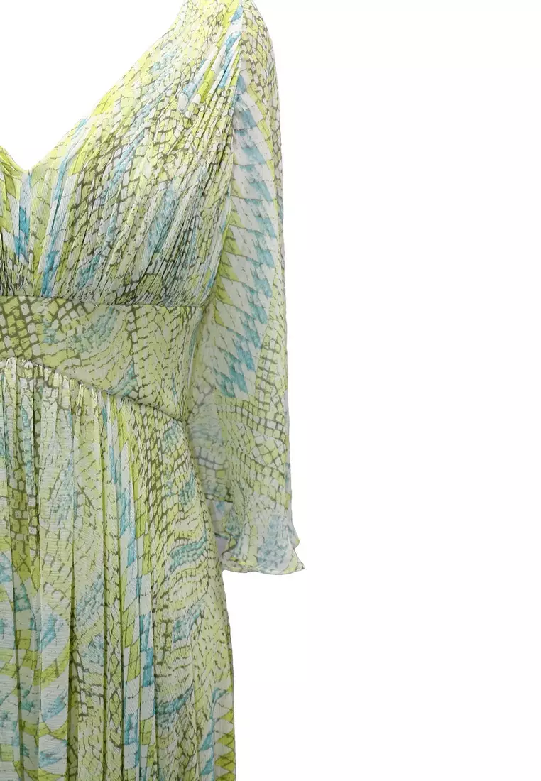 Feminine Beauty Silk Chiffon Long Sleeves Evening Gown