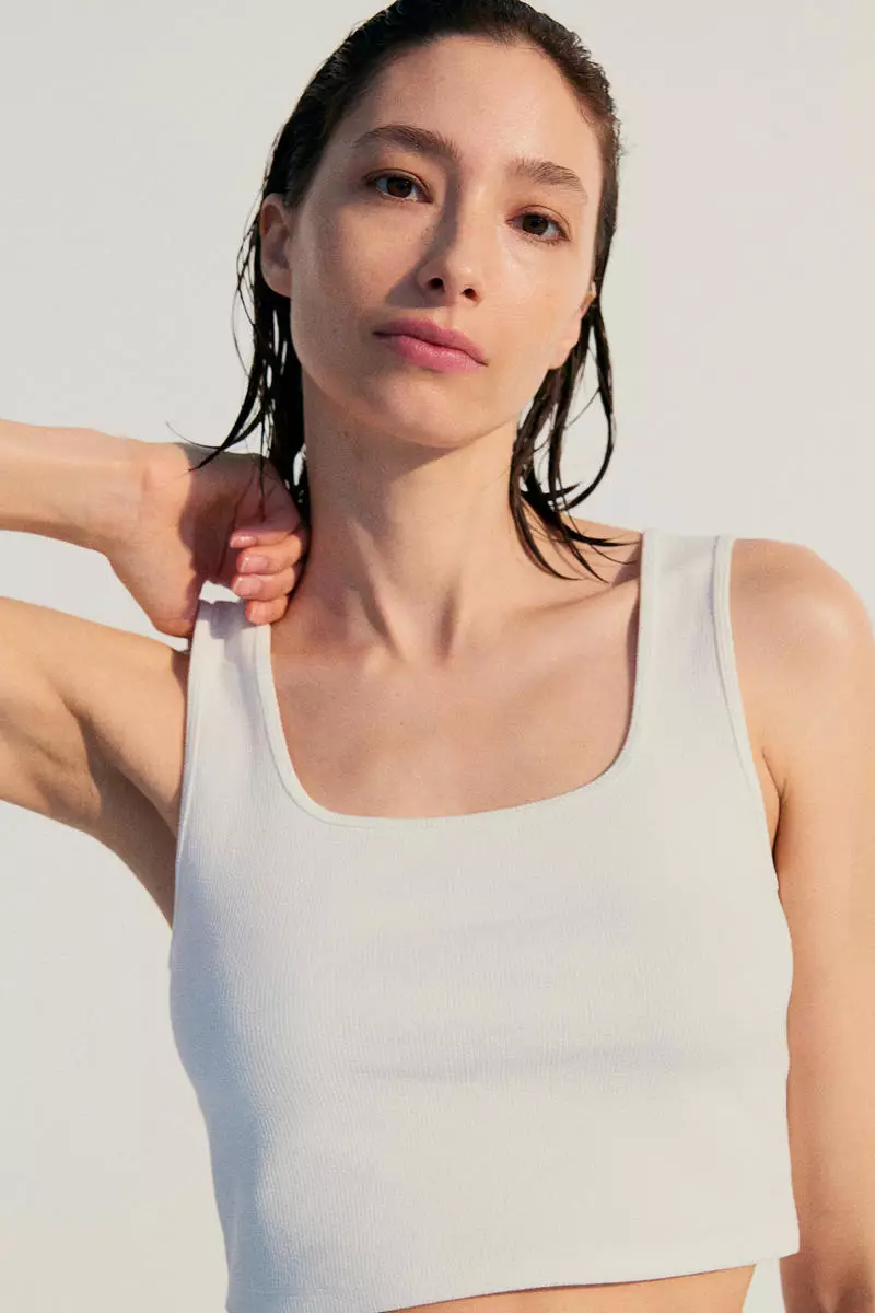 Sleeveless H And M Ladies Tops Sale Buy H&M Cropped Vest Top 2025