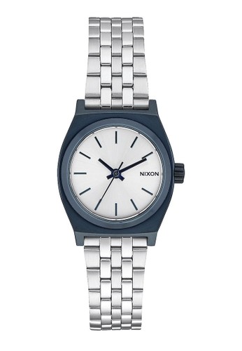 NIXON Small Time Teller Navy / Silver Jam Tangan Women A3991849 - Stainless Steel - Silver