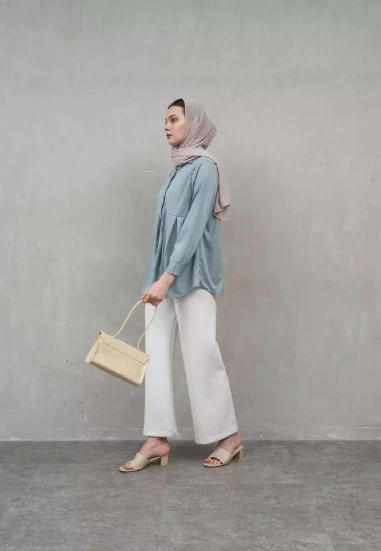 Houseofcuff Mars Top in Pastel Blue Kemeja Wanita