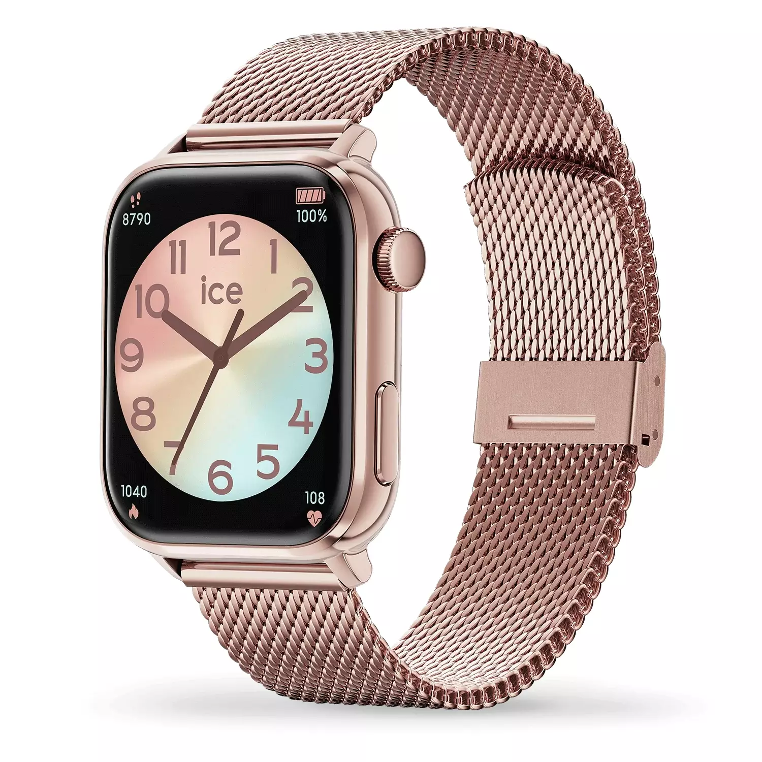 ICE Smart Watch 2.0 rectangular AMOLED 1.96 - Rose-Gold Milanese 39x48mm [024562]