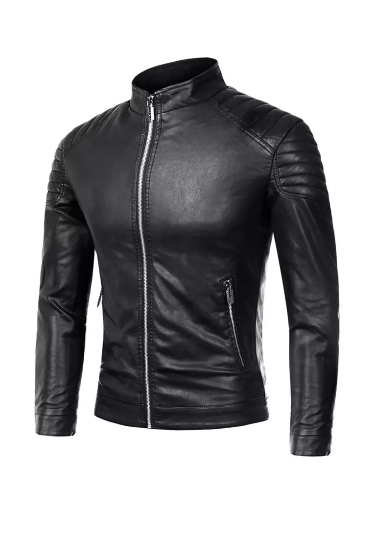 男士仿皮電單車皮褸 MJ801